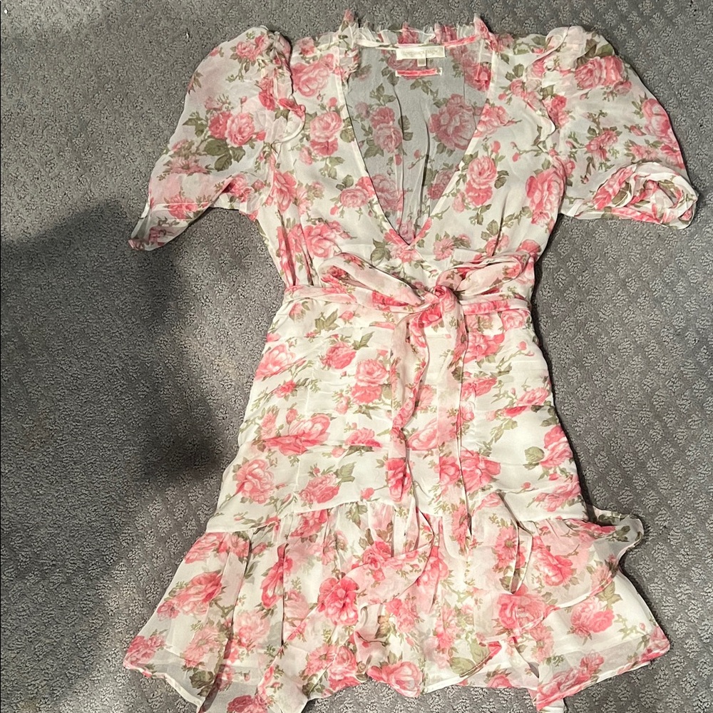 Floral Pink Ruffle Dress